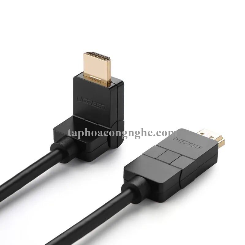 Ugreen 10127 3M màu đen Cáp tín hiệu HDMI đầu xoay 180 độ cao cấp HD105 30010127